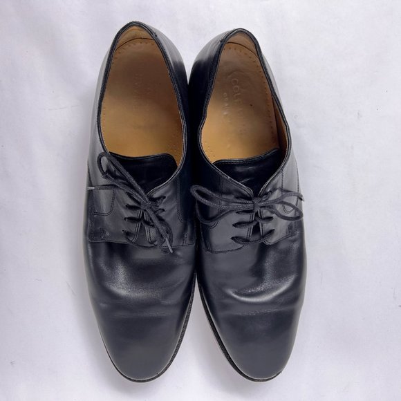 Cole Haan Black Leather Cambridge Plain Oxford Derby Mens Dress Shoes Size 11